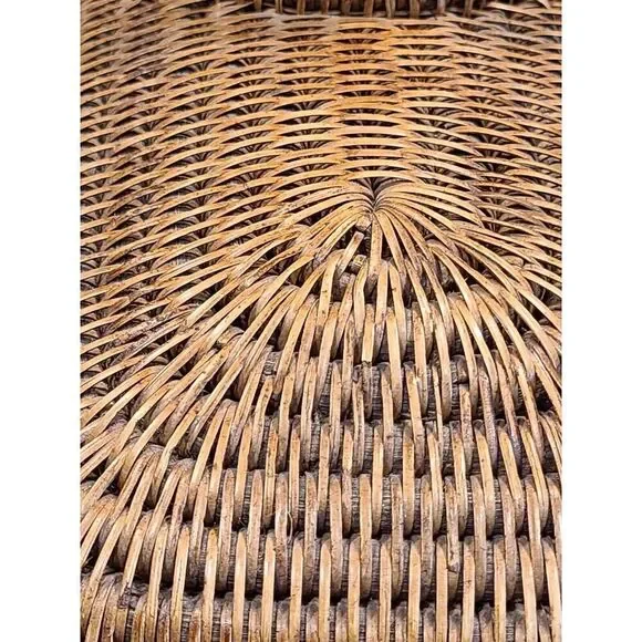 Vintage French Woven Wicker Footed Basket Vase Home Décor 16.5 x 17x 6.5 EUC